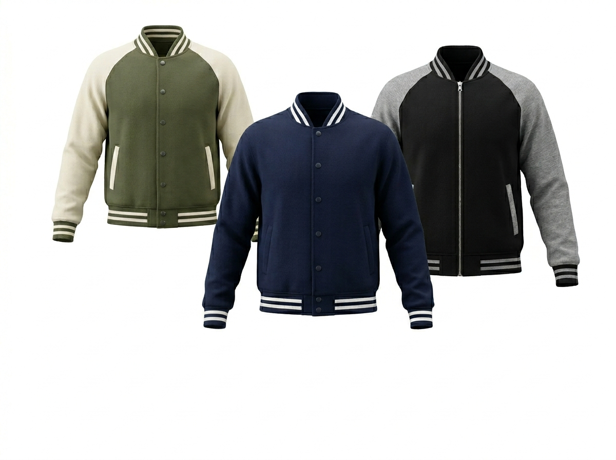 custom coats jackets style combo knitted baseball jacket oem manufacturing facility